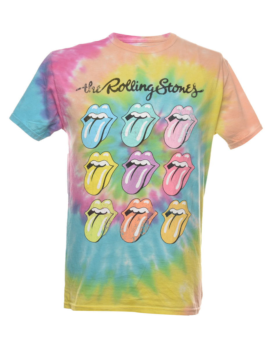 Unisex MultiColour Rolling Stones Band Tshirt Multicoloured, M