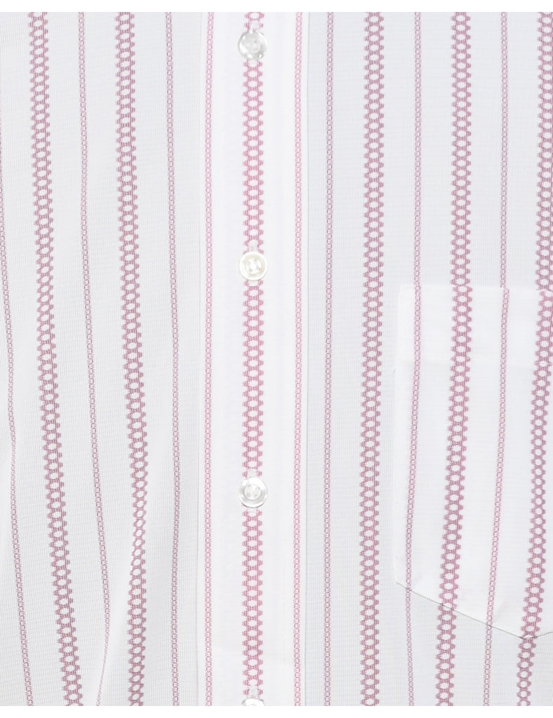 1970s Arrow Patterned White Shirt - M