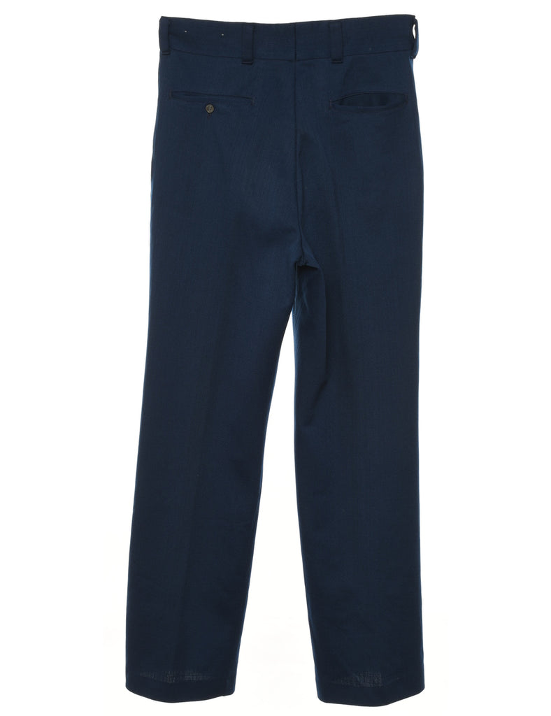 1970s Navy Classic Straight-Fit Suit Trousers - W30 L26