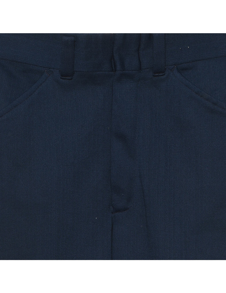 1970s Navy Classic Straight-Fit Suit Trousers - W30 L26