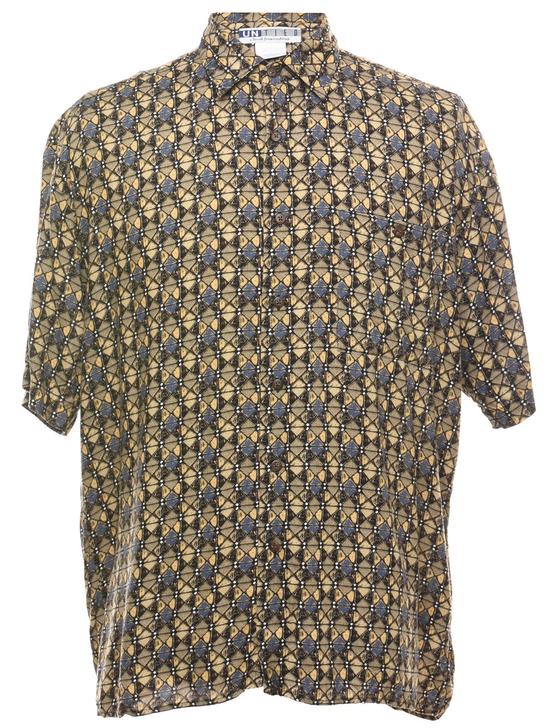 1990s Geometric Pattern Shirt - M