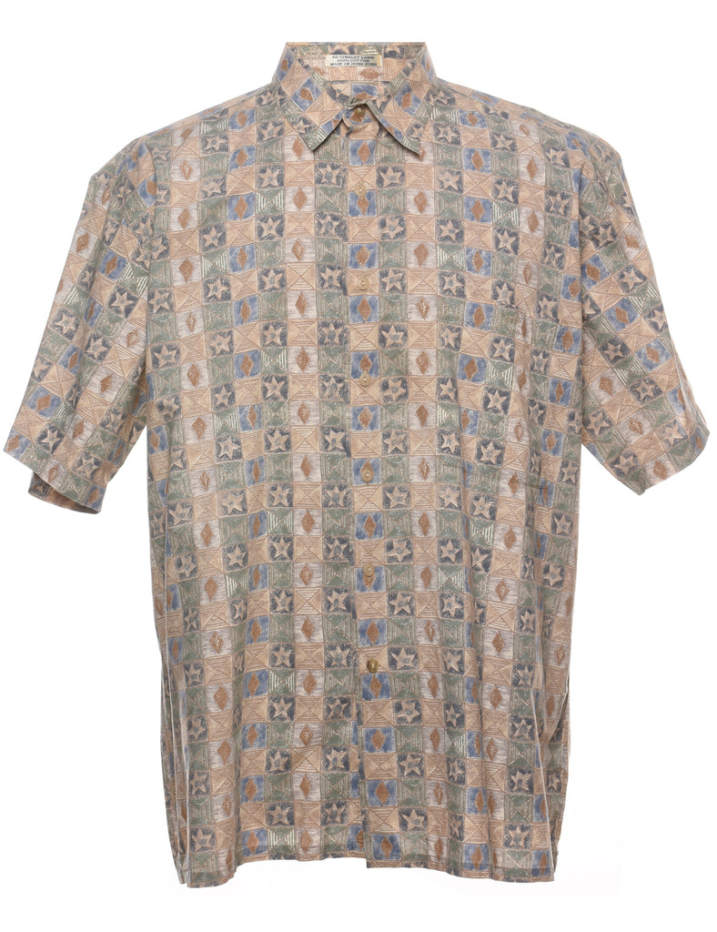 1990s Geometric Pattern Shirt - L