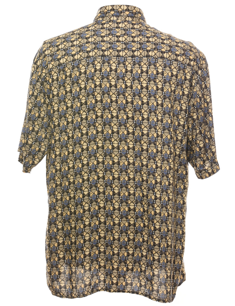 1990s Geometric Pattern Shirt - M