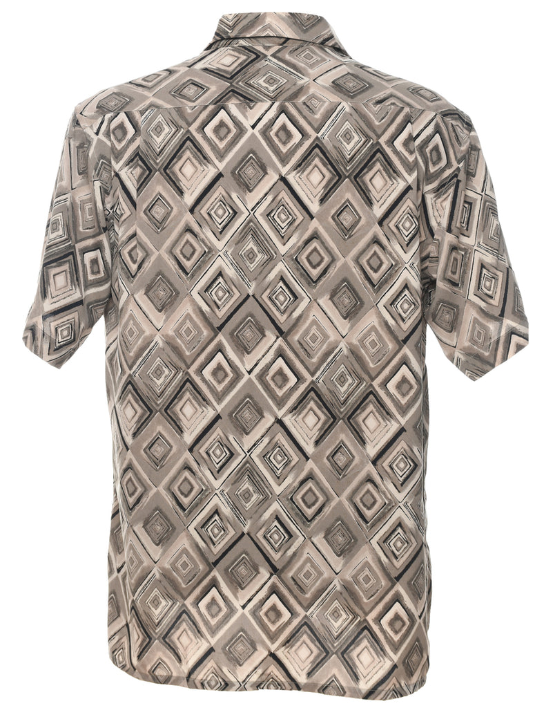 1990s Geometric Pattern Shirt - M