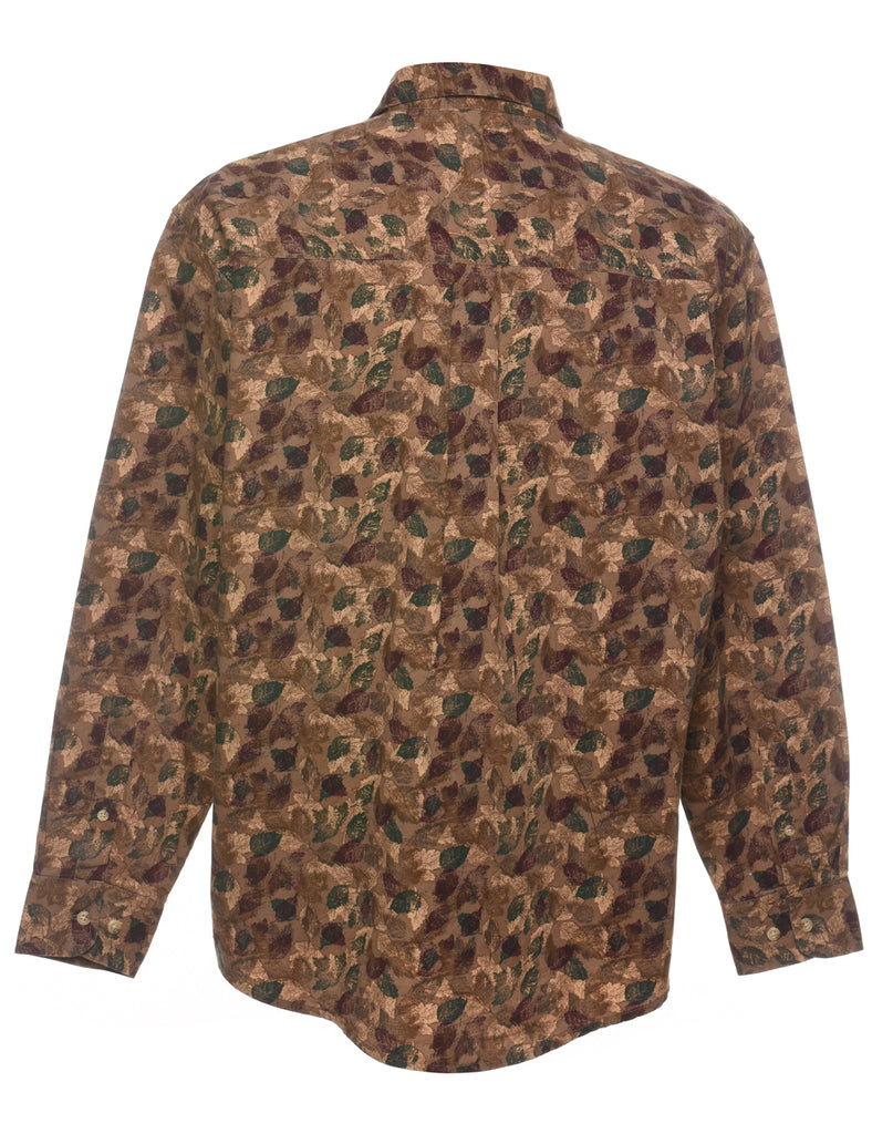 1990s Leafy Print Shirt - L