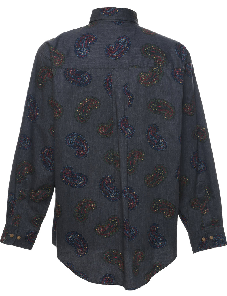 1990s Paisley Print Cotton Shirt - M