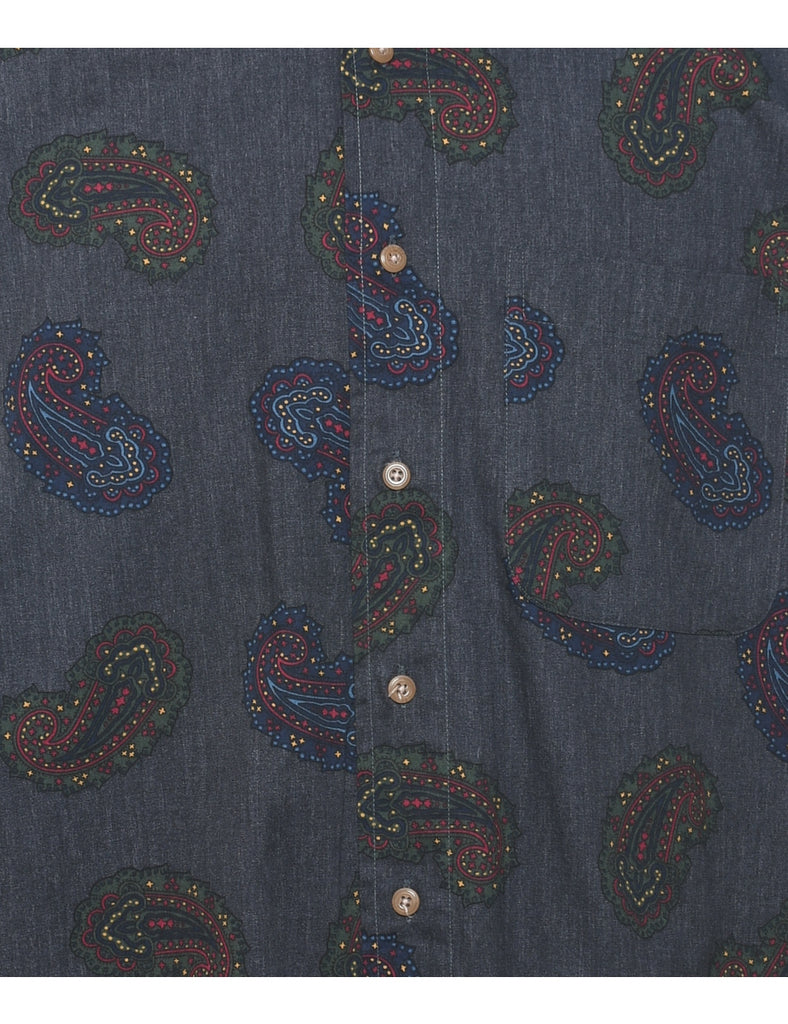 1990s Paisley Print Cotton Shirt - M