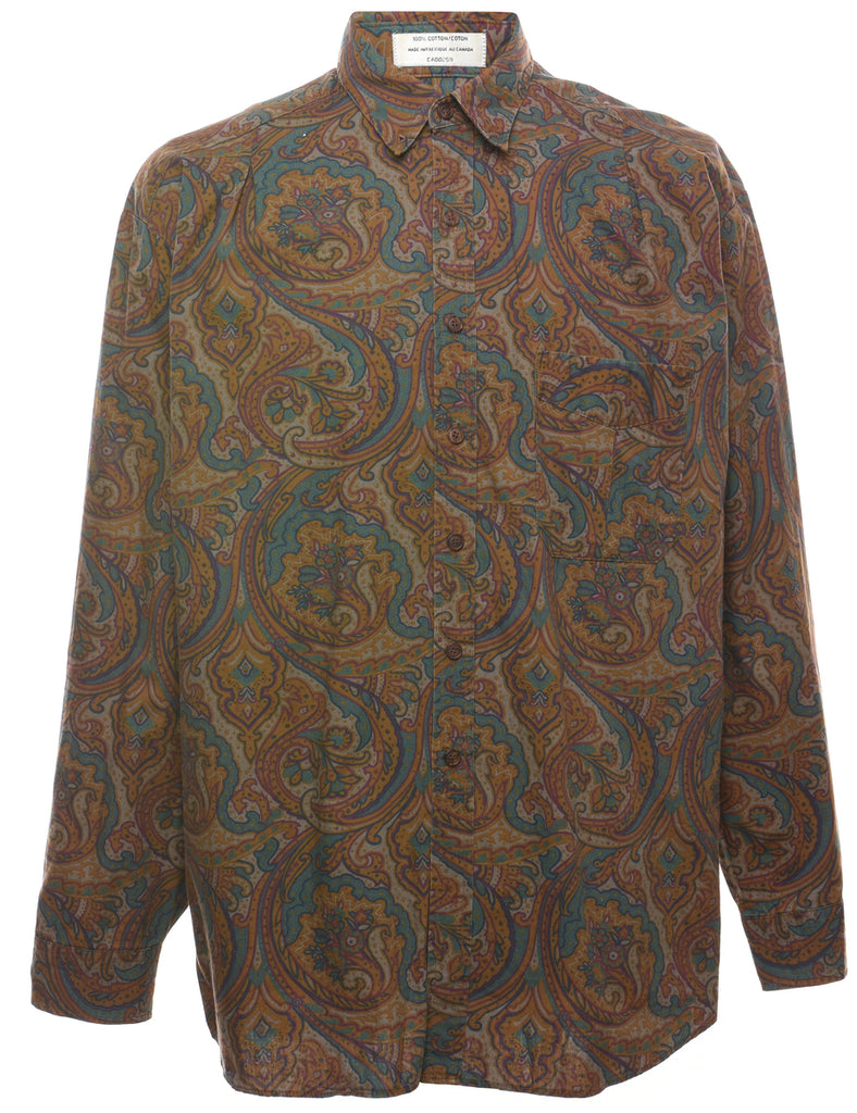 1990s Paisley Print Shirt - L