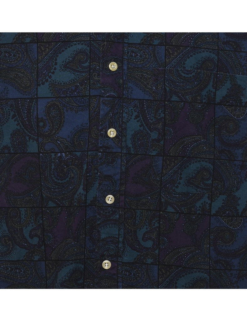 1990s Paisley Print Smart Shirt - M