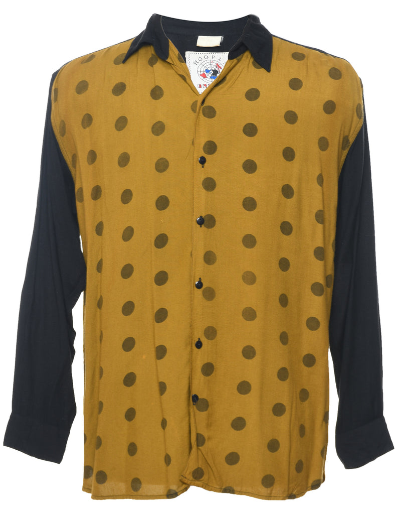 1990s Polka Dot  Shirt - L