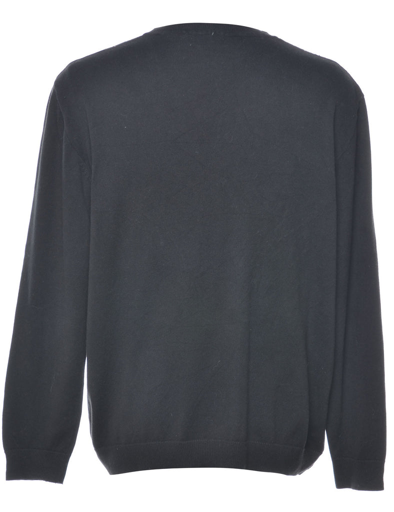 Argyle Black Jumper - L