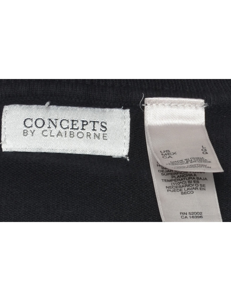 Argyle Black Jumper - L