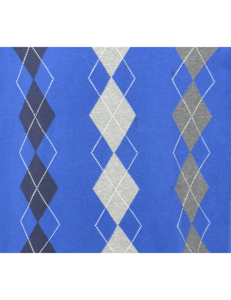 Argyle Blue Jumper - L