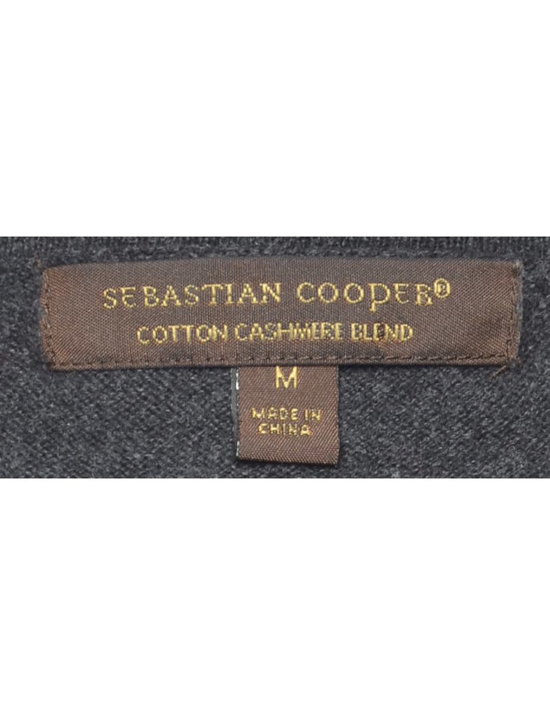 Argyle Dark Grey Jumper - M