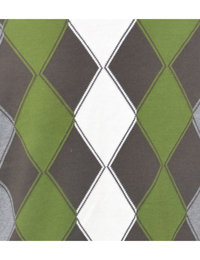 Argyle Knit Jumper - L