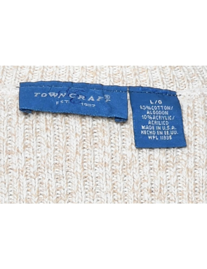 Argyle Off White Jumper - L