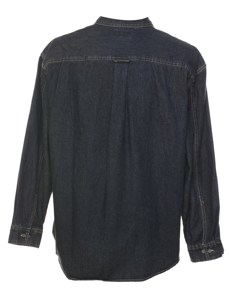 Arizona Contrast Stitch Dark Wash Denim Shirt - L