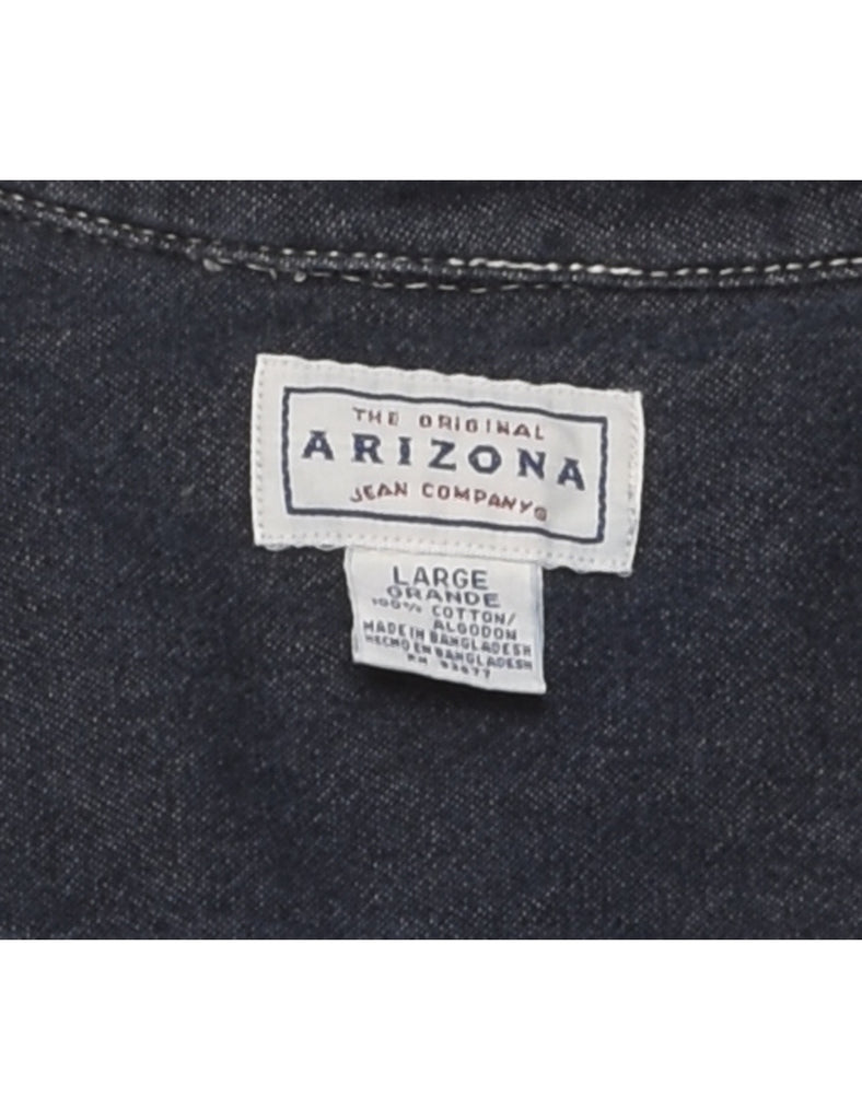 Arizona Contrast Stitch Dark Wash Denim Shirt - L