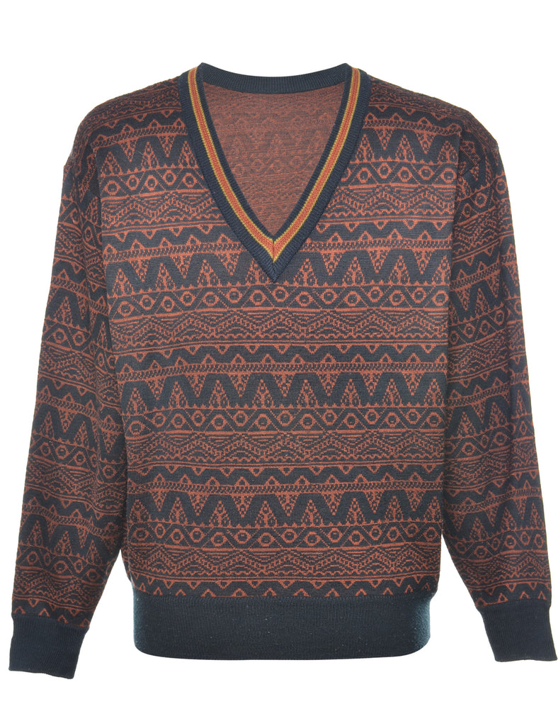 Aztec Knit Jumper - L