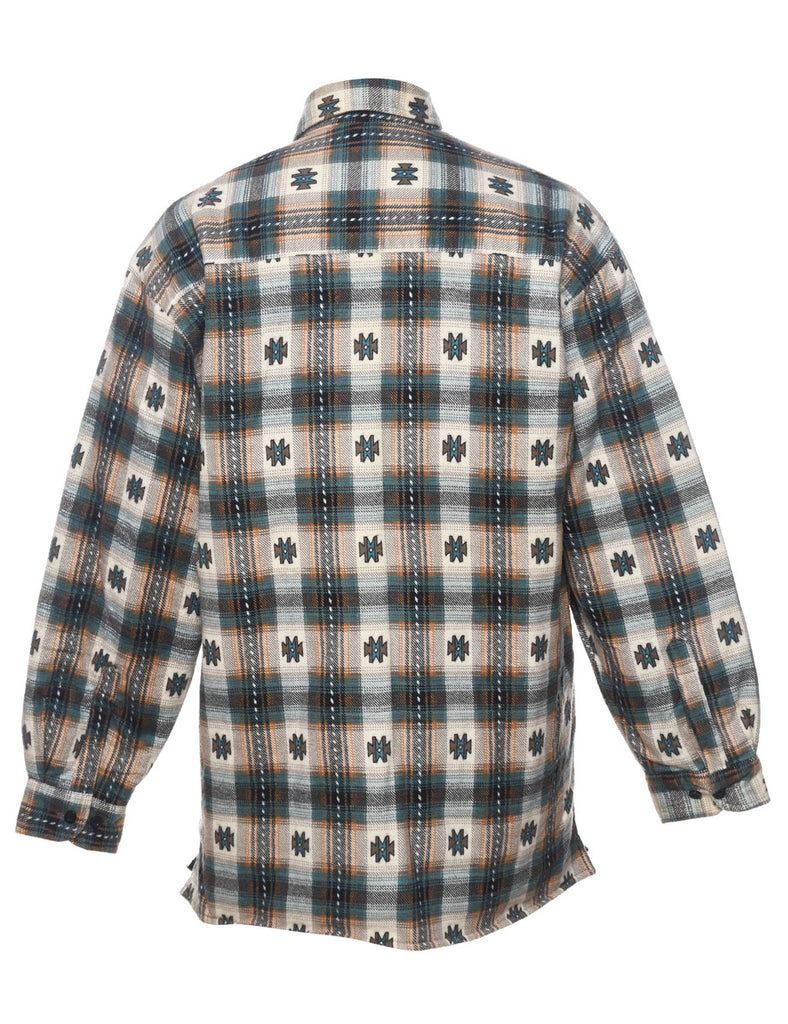 Aztec Pattern Multi-Colour Flannel Shirt - M