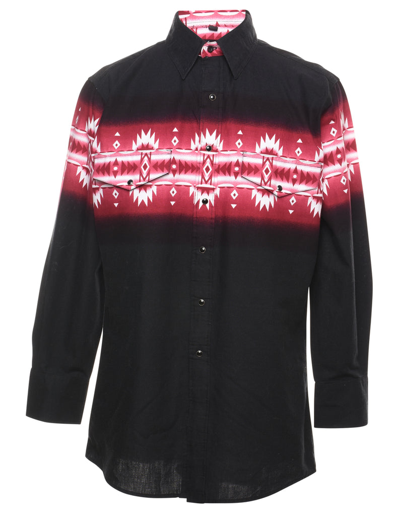 Aztec Pattern Western Shirt - L