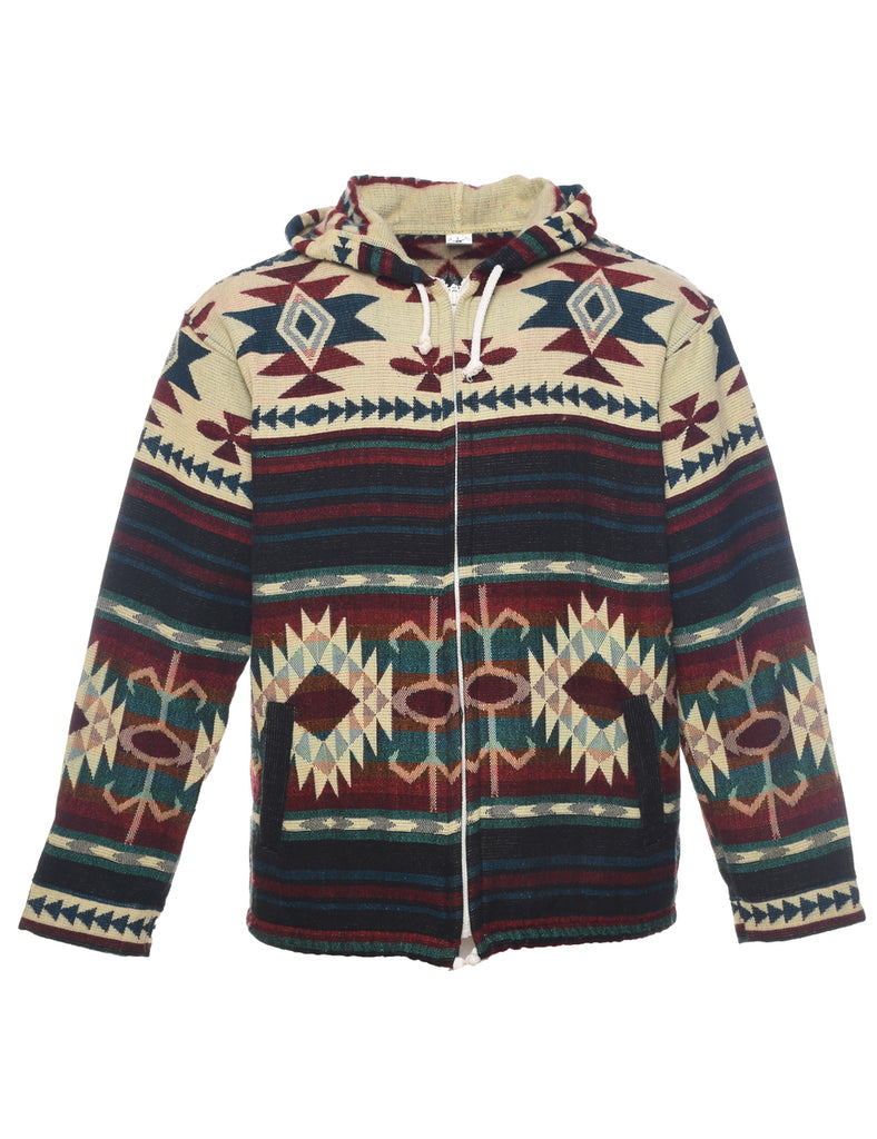Aztec Print Baja Hoodie - L