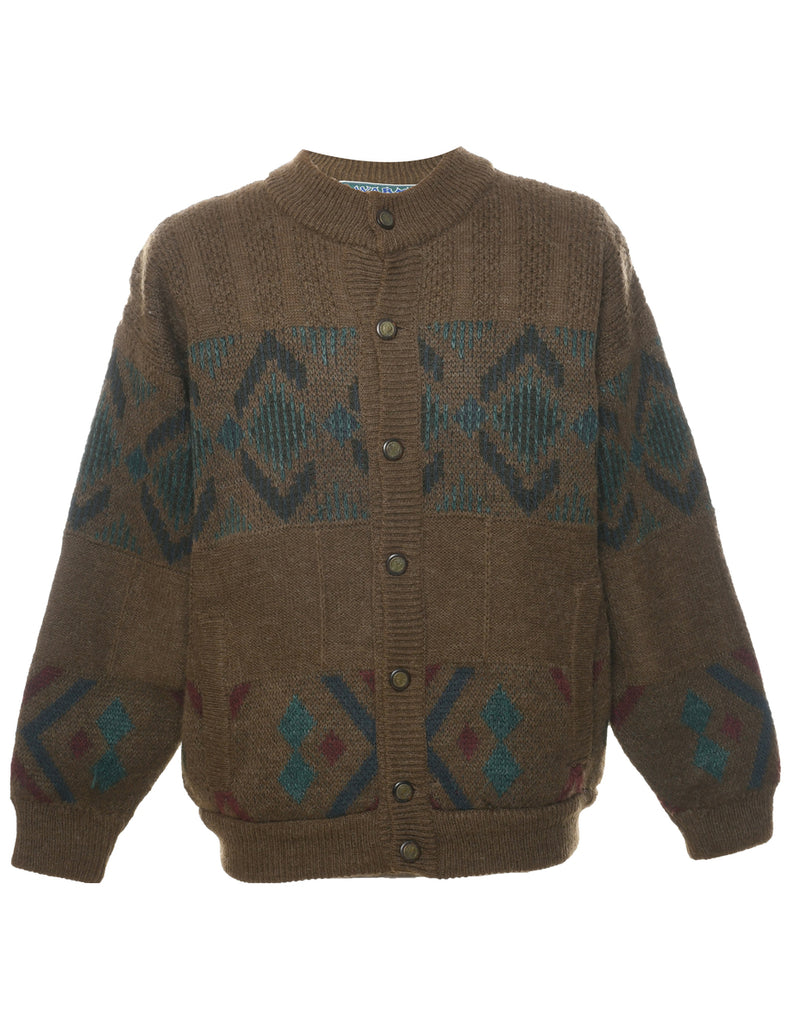 Aztec Print Cardigan - L