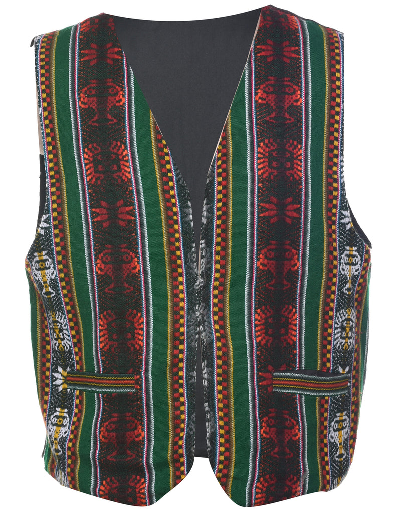 Aztec Print Waistcoat - L
