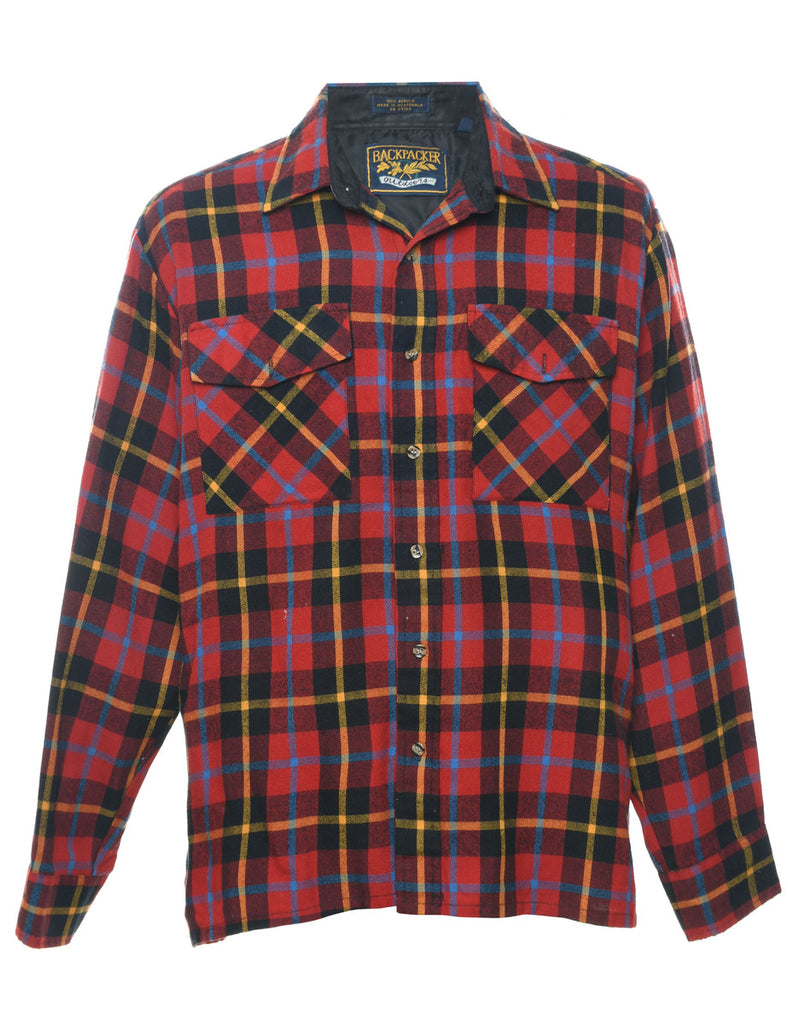 Back Packer Checked Multi-Colour Flannel Shirt - L