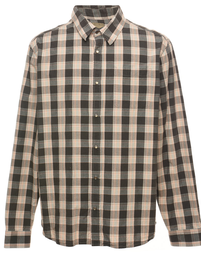 Beige & Black Checked Shirt - L