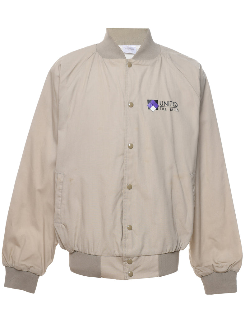 Beige Bomber Jacket - XL