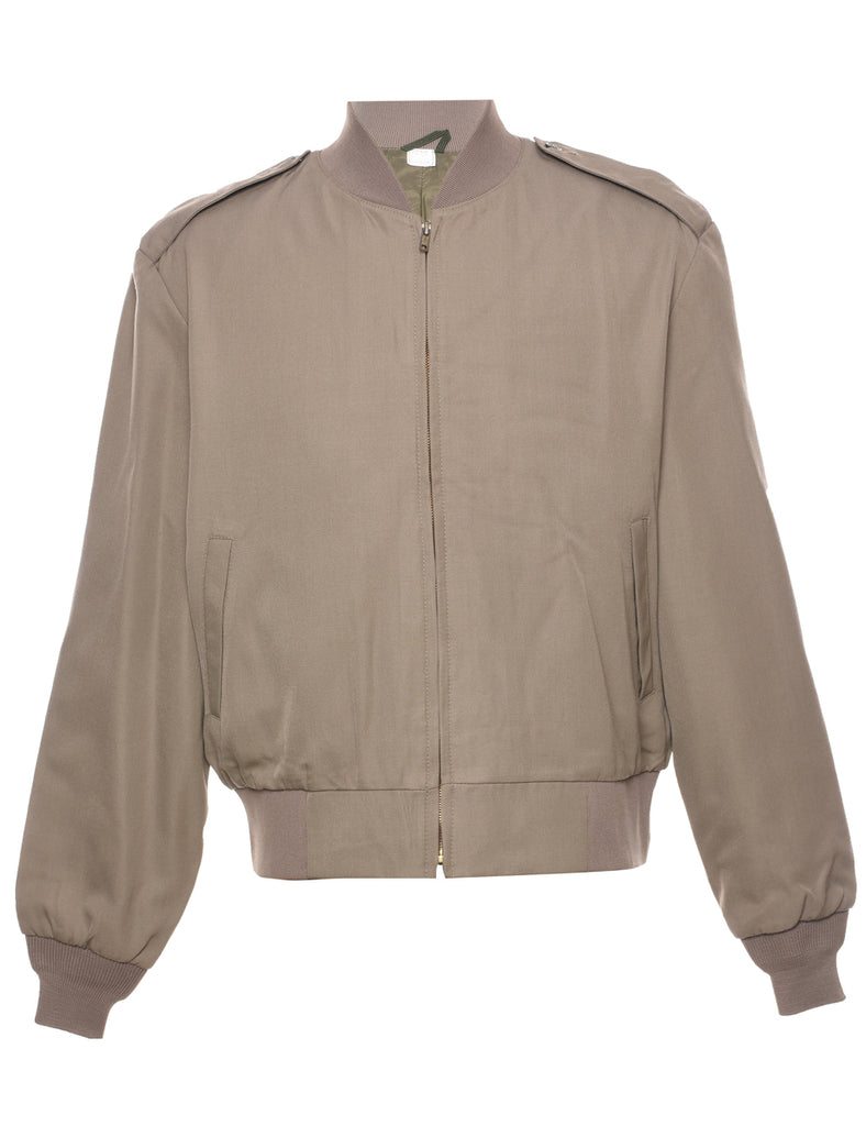 Beige Bomber Jacket - L