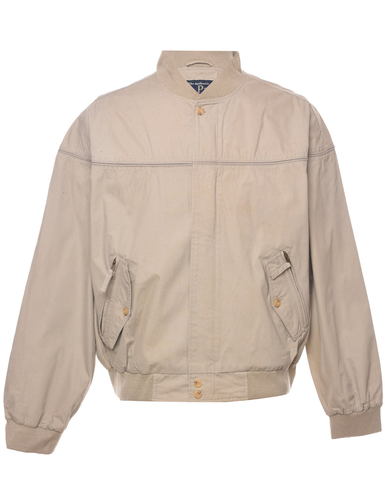 Beige Bomber Jacket - L