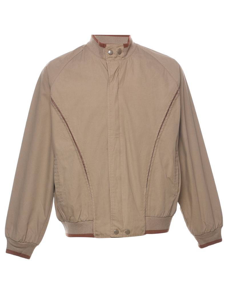 Beige Bomber Jacket - L