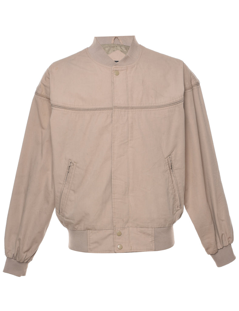 Beige Bomber Jacket - M