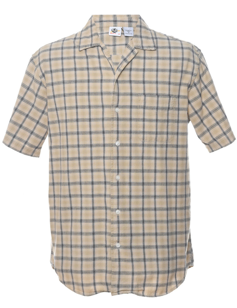 Beige Checked Shirt - M