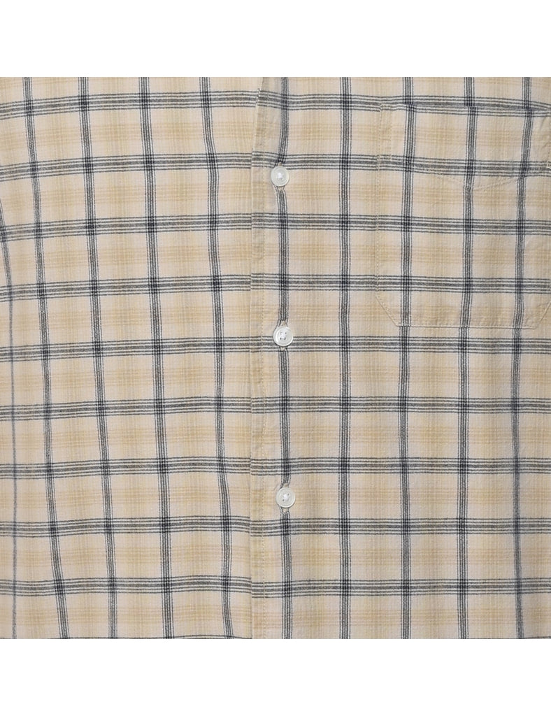 Beige Checked Shirt - M