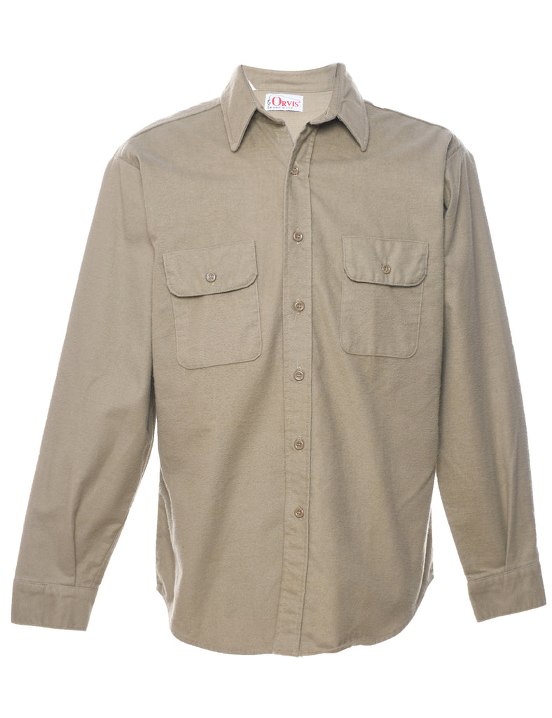 Beige Flannel Shirt - L