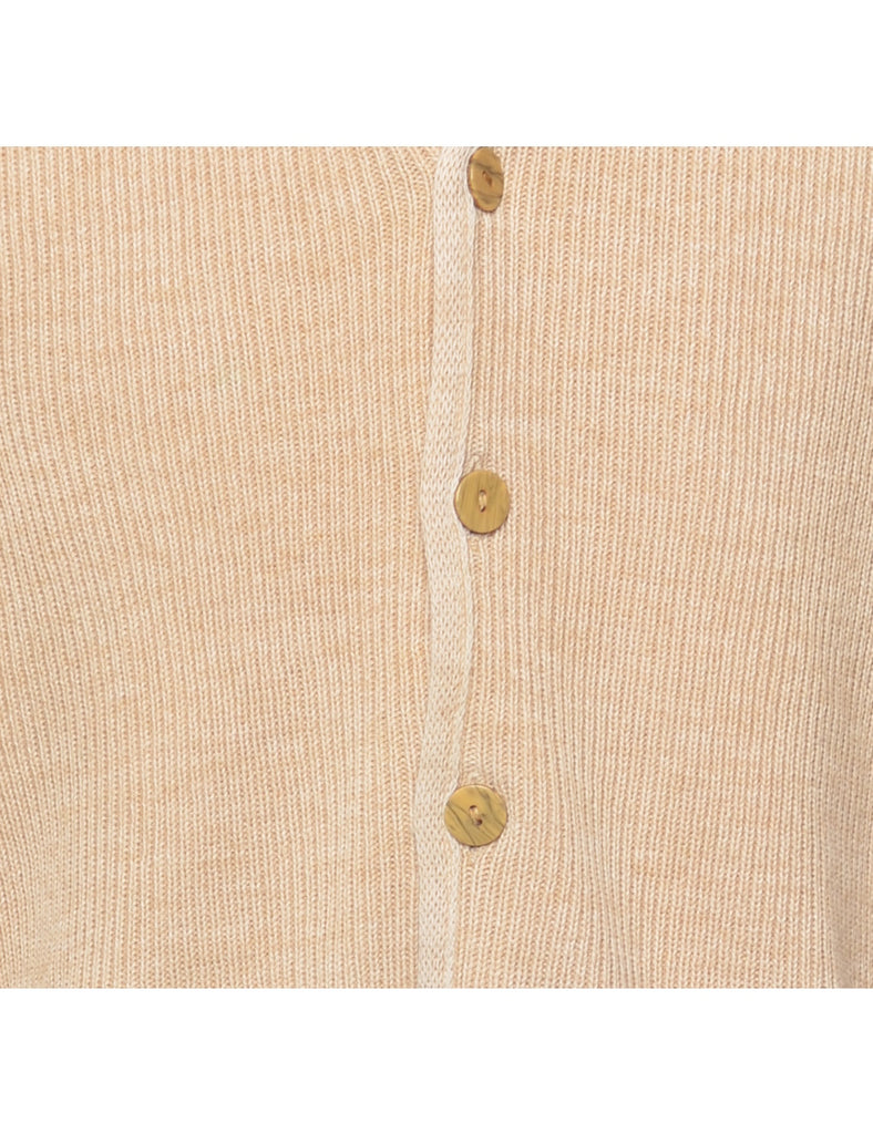Beige Woollen Cardigan - L