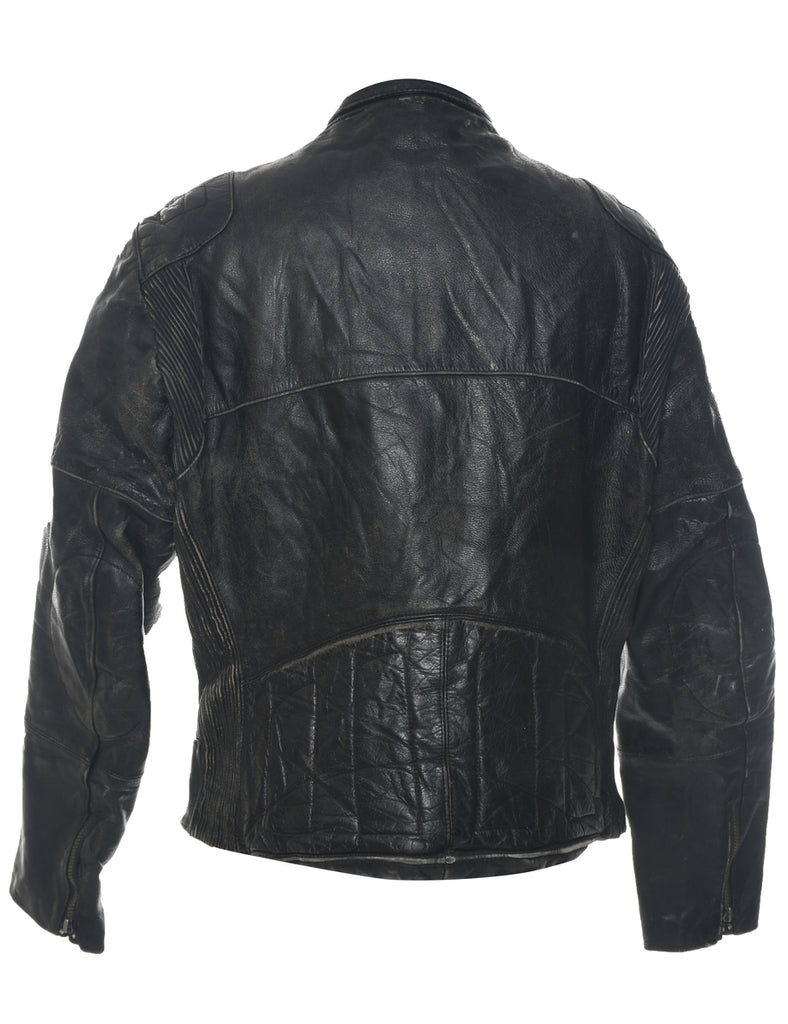 Biker Style Black Classic Leather Jacket - L