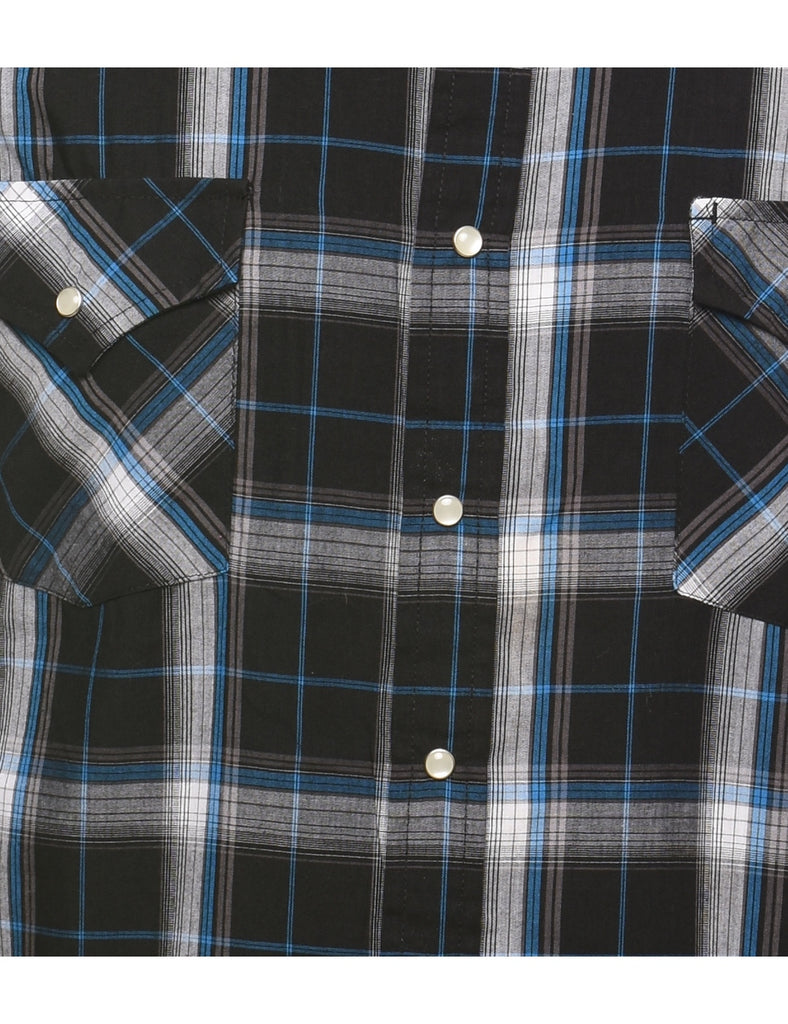 Black & Blue Classic Checked Shirt - M