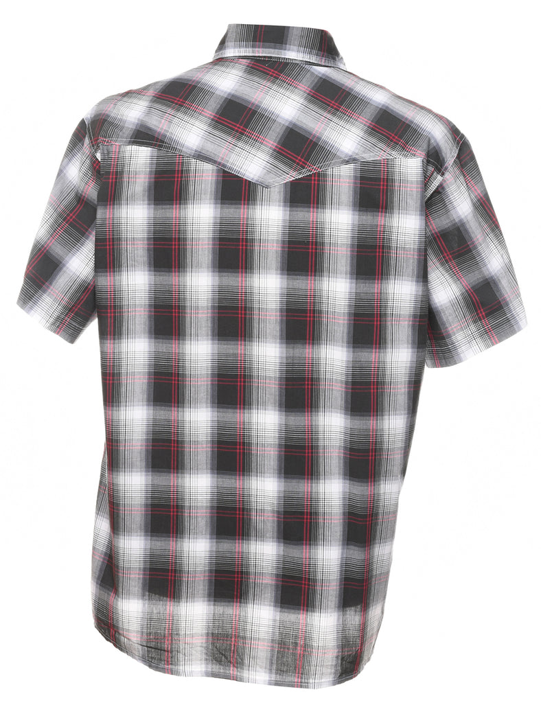 Black Checked Western Shirt - L