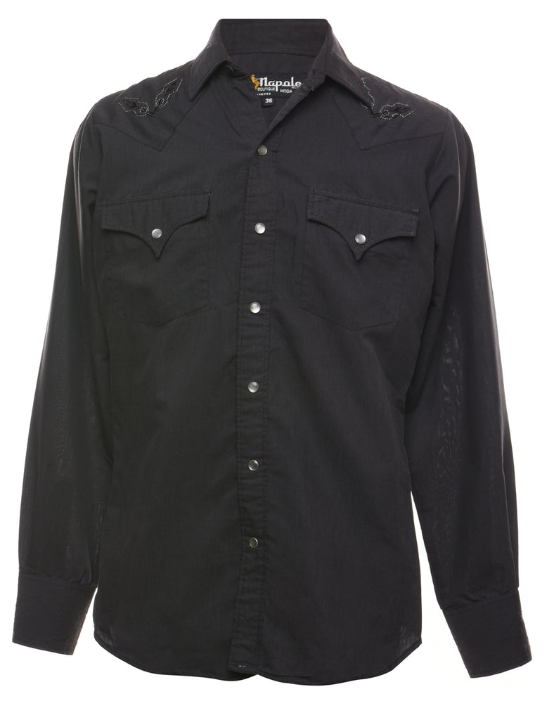 Black Classic Western Shirt - L