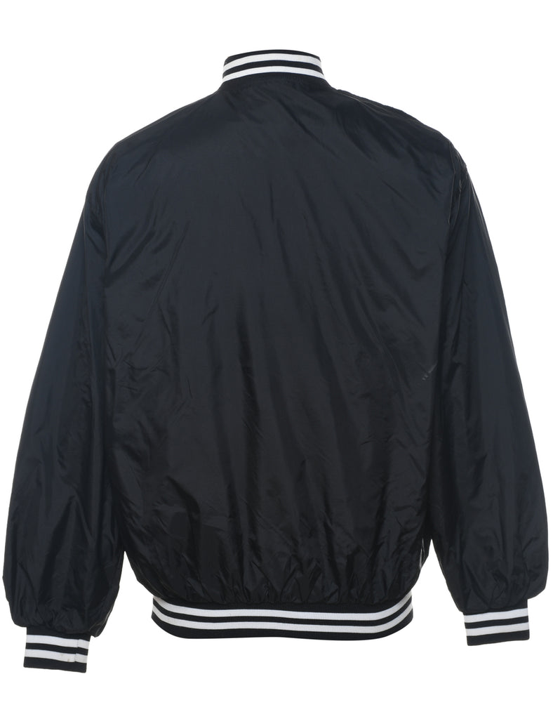 Black Classic Zip-Front Bomber Jacket - S