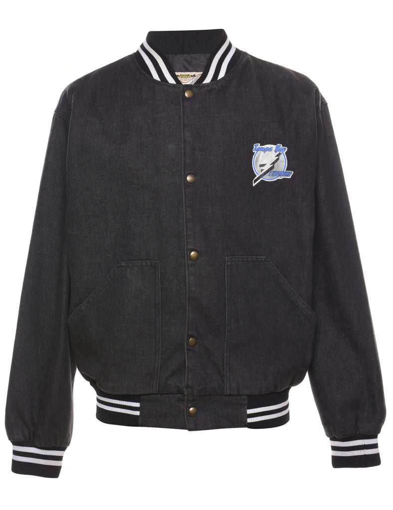 Black Denim Tampa Bay Hockey Jacket - L