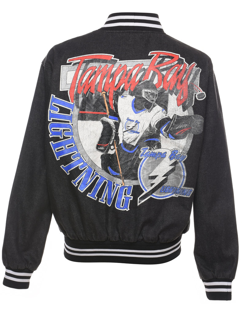 Black Denim Tampa Bay Hockey Jacket - L