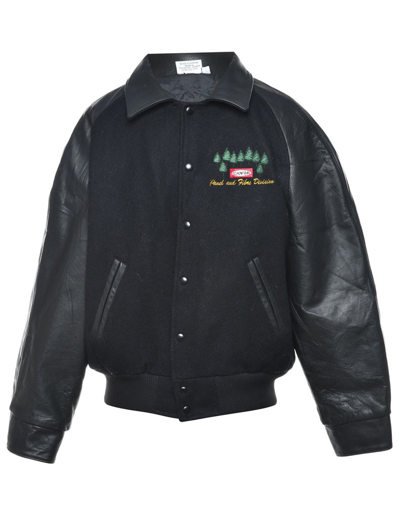 Black Embroidered Team Jacket - M