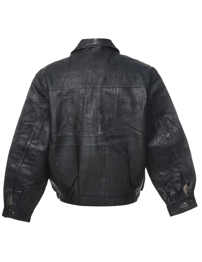 Black Leather Jacket - XL