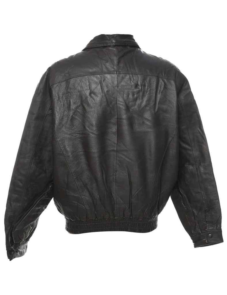 Black Leather Jacket - XL