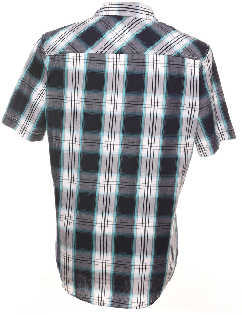 Black & Light Blue Classic Checked Shirt - L